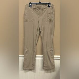 Columbia Pants Womens 8 Beige PFG Aruba Roll Up Active Hiking Stretch Outdoor